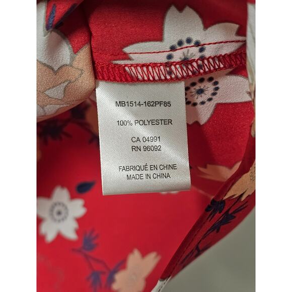 Katherine Barclay Floral Popover Blouse Size XL 3/4 Balloon Sleeves Artsy - Picture 7 of 8